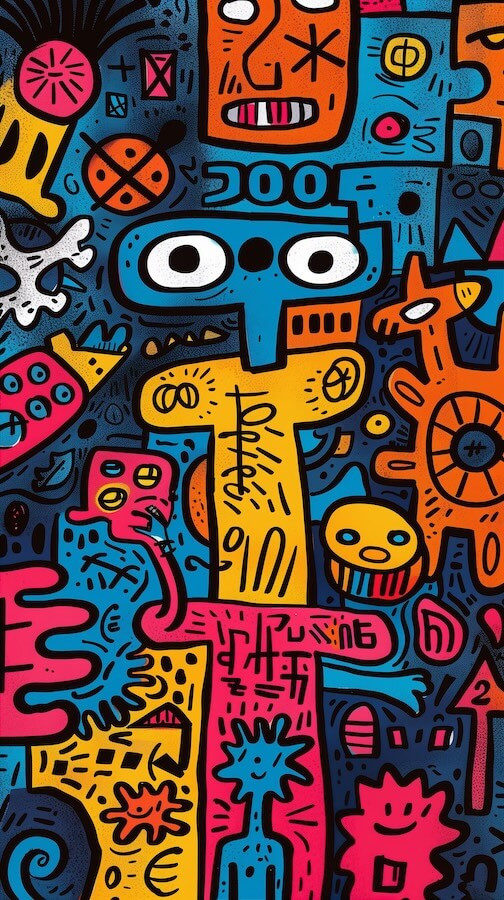 vibrant-and-colorful-cartoon-style-doodle-of-various-characters
