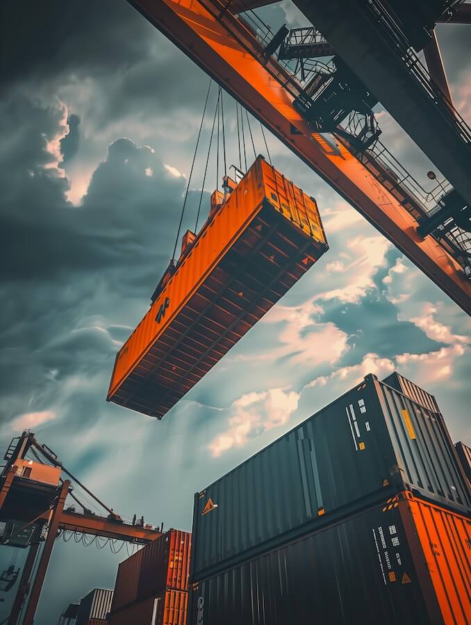 cargo-crane-lifting-an-orange-shipping-container