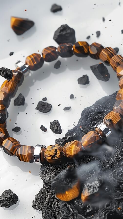 mens-bracelet-made-of-tigers-eye-beads-and-stainless-steel