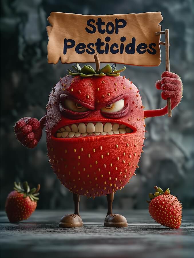 angry-strawberry-holding-a-sign-with-the-text-stop-pesticides