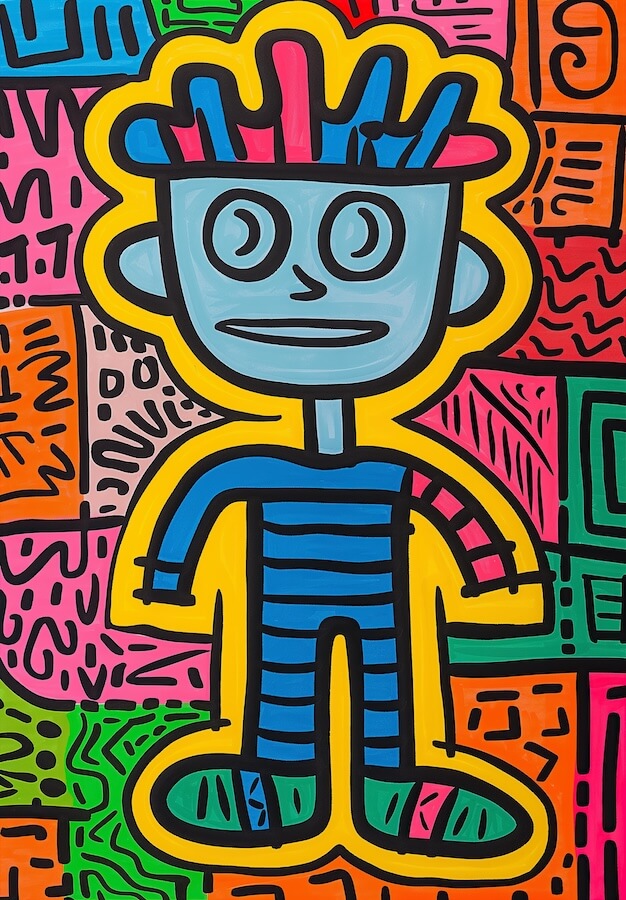 playful-keith-haring-inspired-doodle-featuring-a-boy