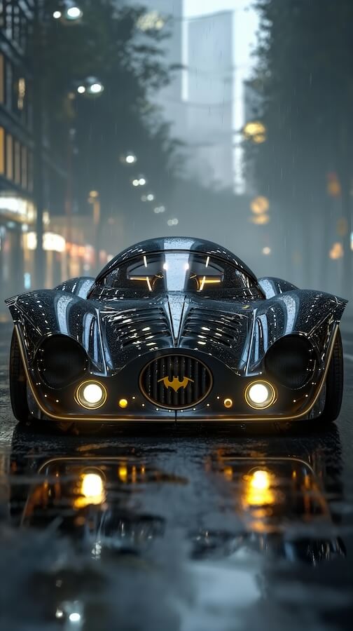 realistic-shot-of-a-futuristic-batmobile-with-yellow-lights-on-the-front