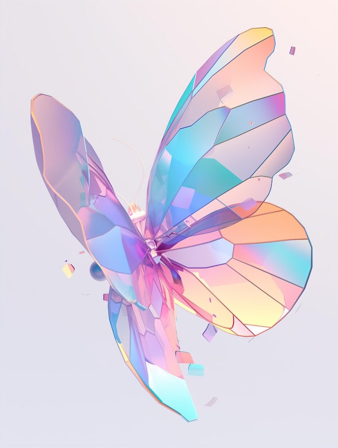 3d-render-of-a-colorful-butterfly-on-a-white-background