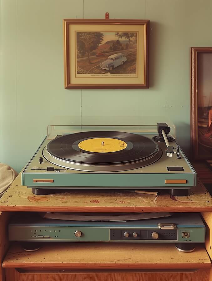 a-70s-record-vinyl-player-in-an-ampty-clean-room