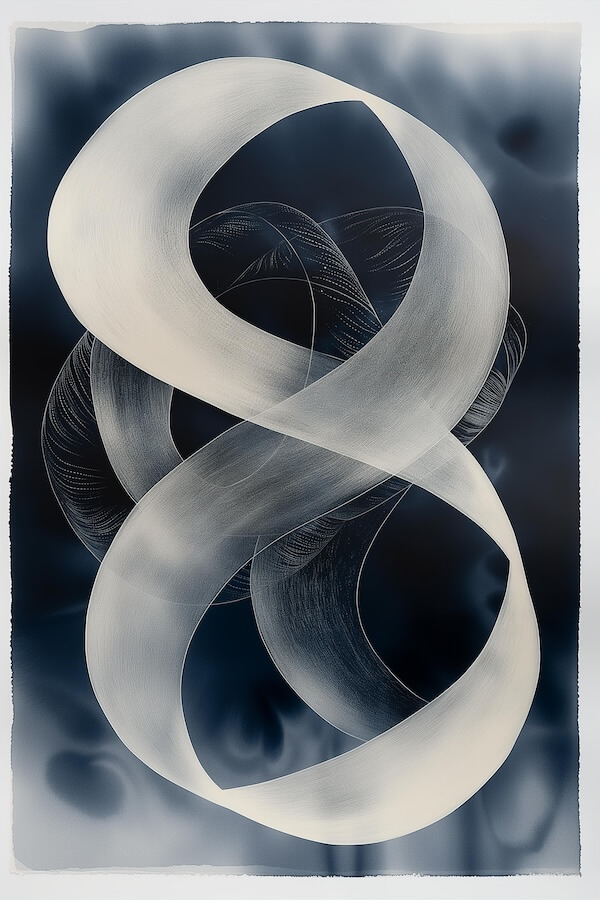 abstract-white-and-dark-blue-ink-drawing-of-an-infinite-loop