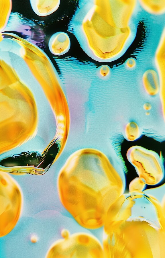 abstract-yellow-and-blue-background-with-floating-golden-oil-drops