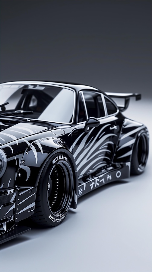 black-porsche-widebody-with-a-livery-inspired-by-japanese-art