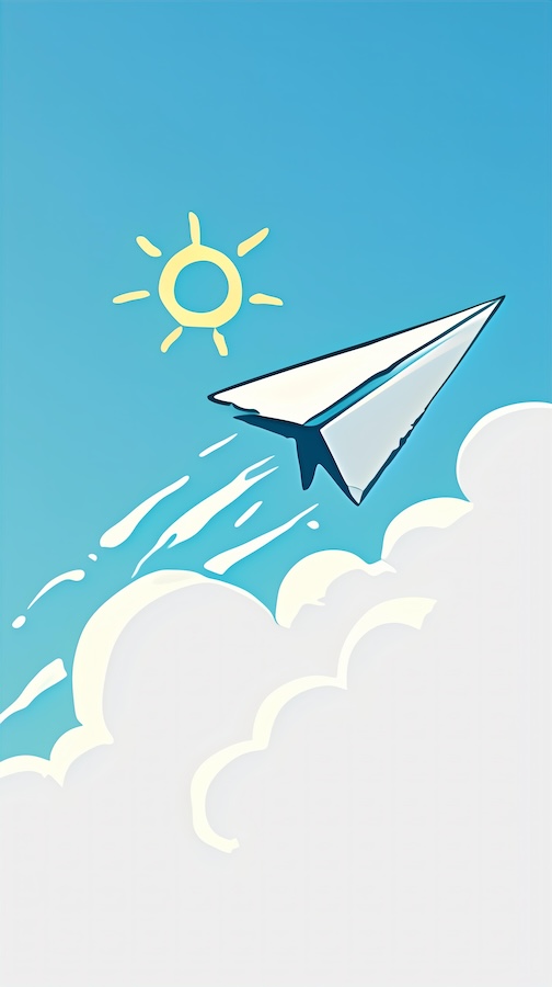 cartoon-paper-plane-flying-through-the-sky