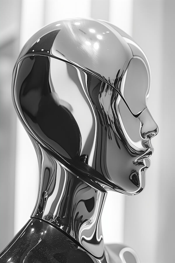 3d-render-of-a-shiny-black-and-white-female-robot-face