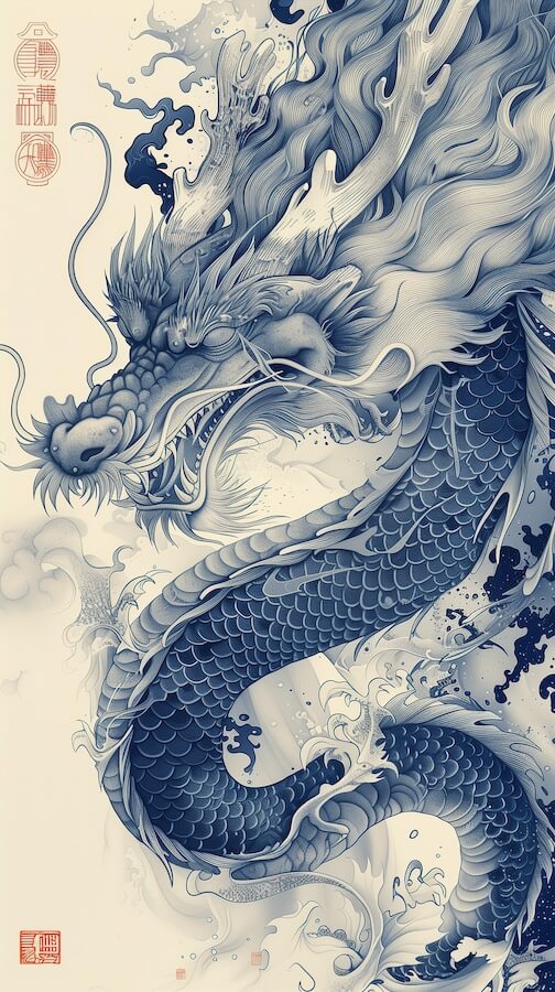 blue-and-white-ink-illustration-of-an-ancient-chinese-dragon