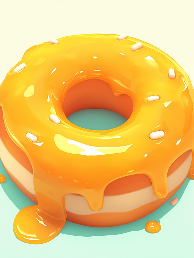 glossy-donut-with-glaze-in-a-flat-design-style-with-pastel-colors