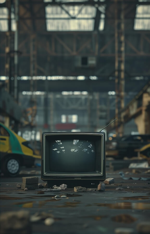old-television-placed-in-the-middle-of-a-dark-and-dusty-factory