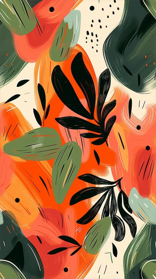 pattern-with-bold-brush-strokes-and-shapes-in-shades-of-orange