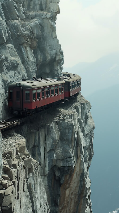 red-train-on-the-edge-of-an-abyss-in-mountainous-area