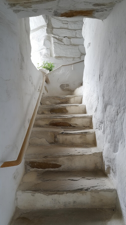 photograph-of-an-old-staircase-in-the-style-of-white-painted-stone