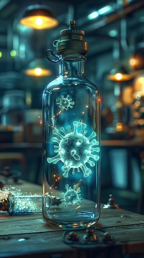 transparent-glass-bottle-with-some-corona-virus-inside