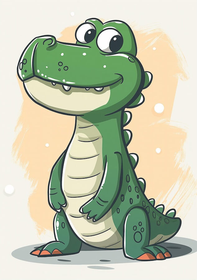 vector-drawing-of-cute-crocodile-on-white-background