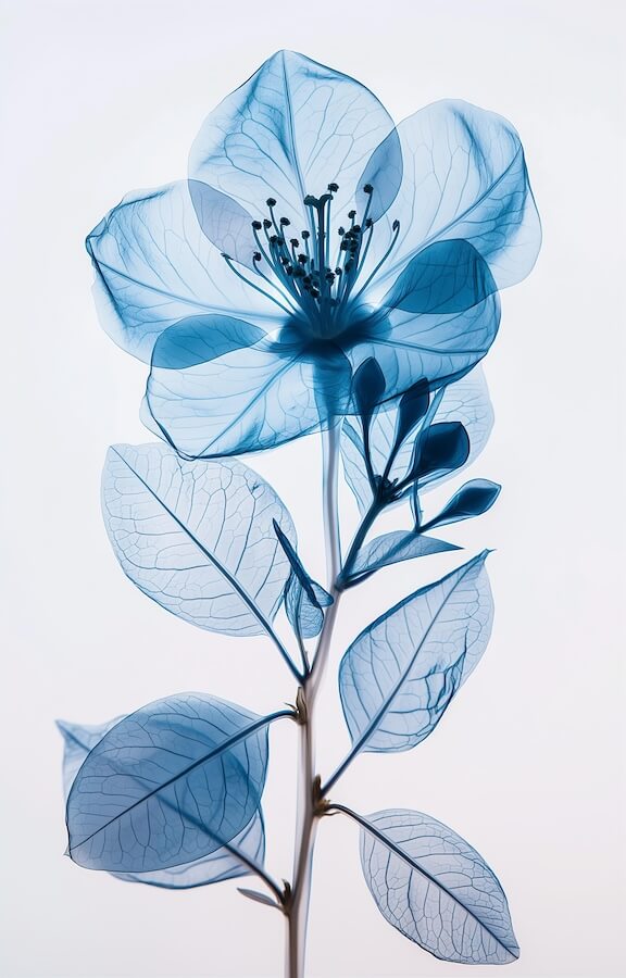 x-ray-photography-of-flowers-with-transparent-blue-petals-color