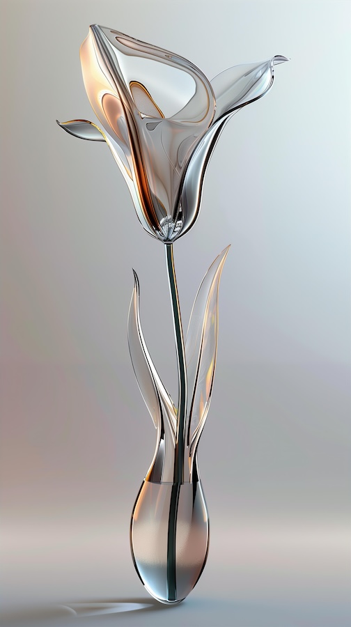3d-render-of-a-glass-flower-in-the-shape-of-a-calla-lily
