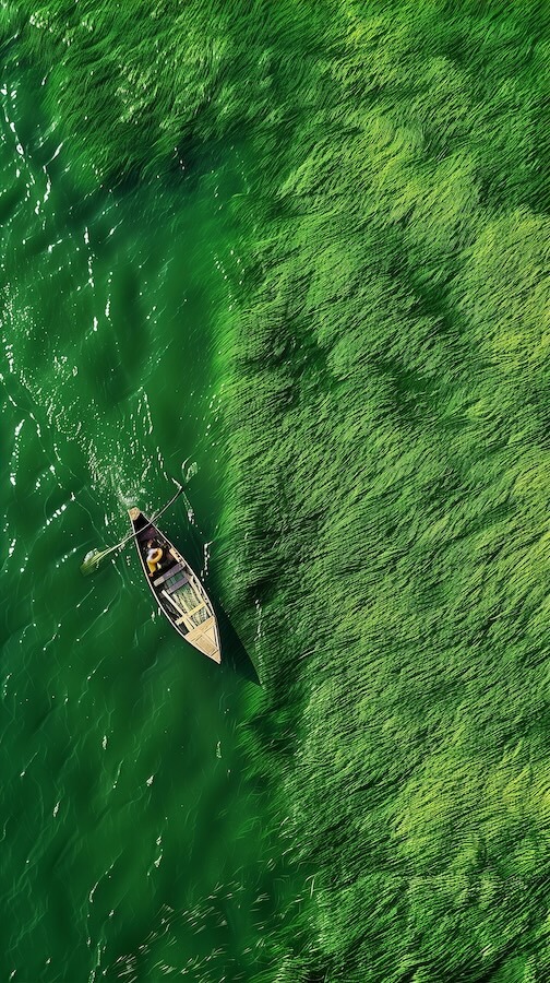 aerial-view-of-green-algae-covering-the-surface-of-an-indian-river