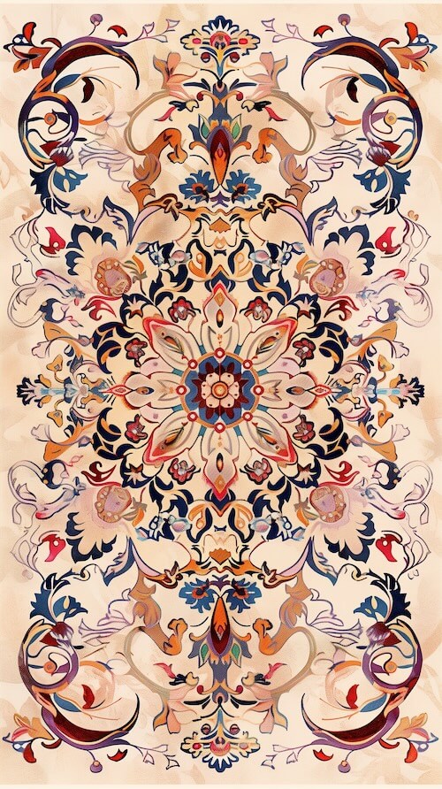 beautiful-persian-carpet-design-in-the-watercolor-style
