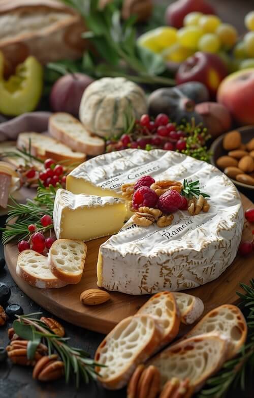 beautifully-arranged-camembert-cheese-platter