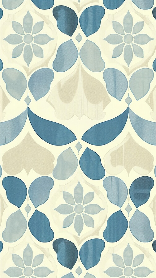 blue-and-cream-retro-groovy-pattern-with-leaves-and-flowers