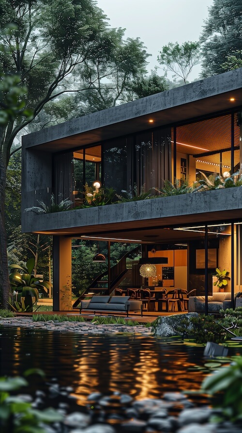 concrete-house-in-the-middle-of-nature-surrounded-by-trees