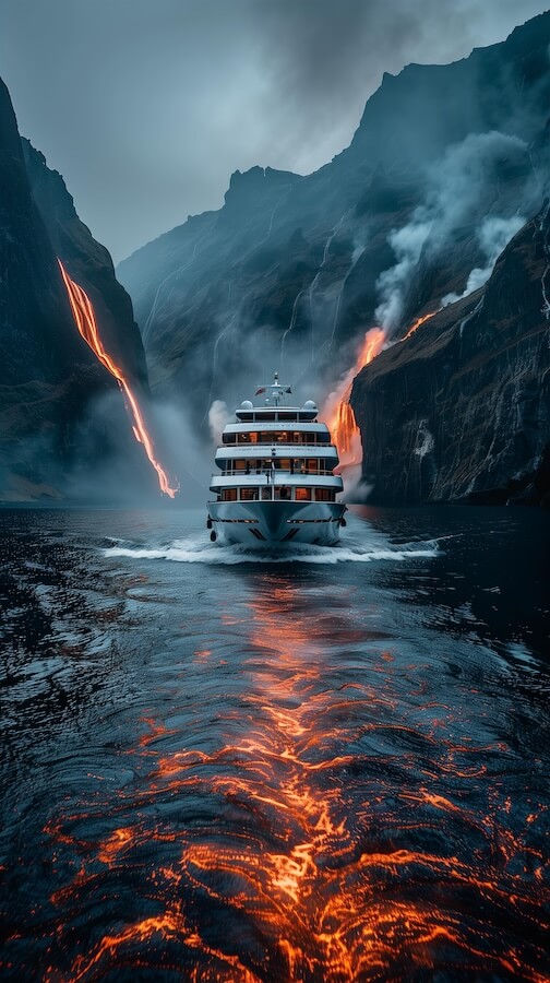 cruise-ship-sailing-through-the-lava-waters-of-an-active-volcano