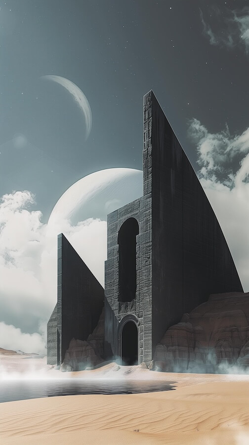 futuristic-black-brutalist-building-in-the-middle-of-an-alien-desert