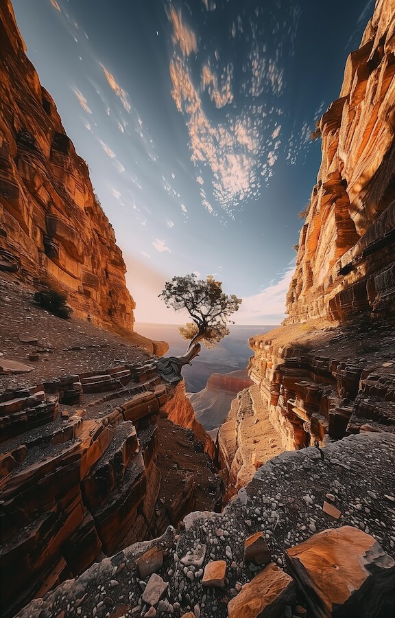 grand-canyon-with-an-old-tree-in-between-two-cliffs