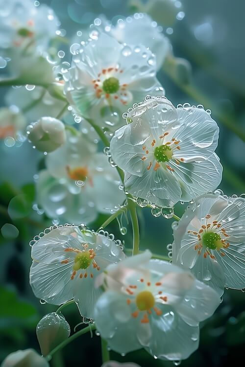 group-of-white-flowers-with-delicate-petals-and-green-stamens