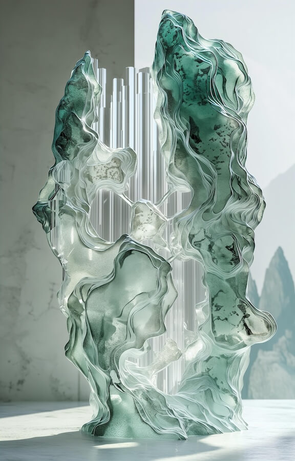 huge-and-tall-glass-sculpture-with-flowing-shapes