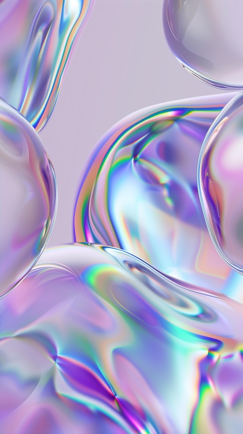 iridescent-holographic-bubbles-floating-in-the-air