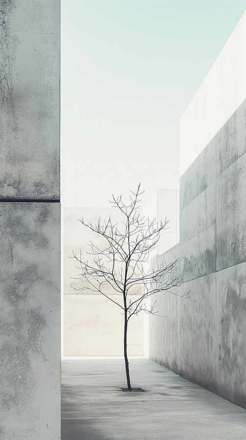 leafless-tree-in-the-center-of-a-modern-architectural-courtyard
