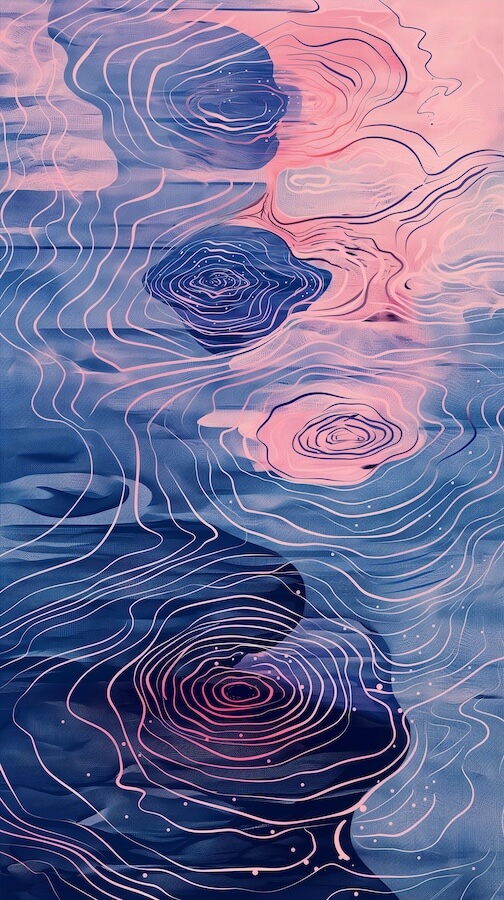 minimal-digital-illustration-with-neon-pink-and-blue-water-ripples