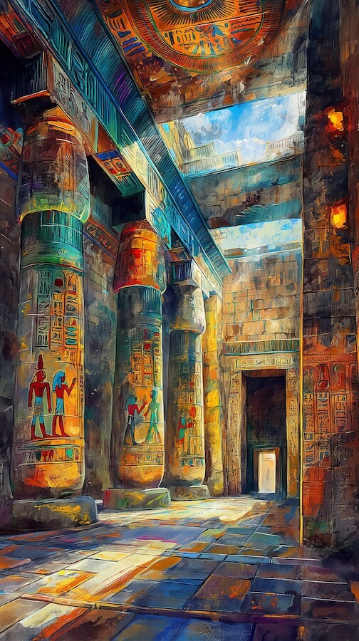 oil-painting-of-an-ancient-egyptian-temple-with-colorful-hieroglyphs