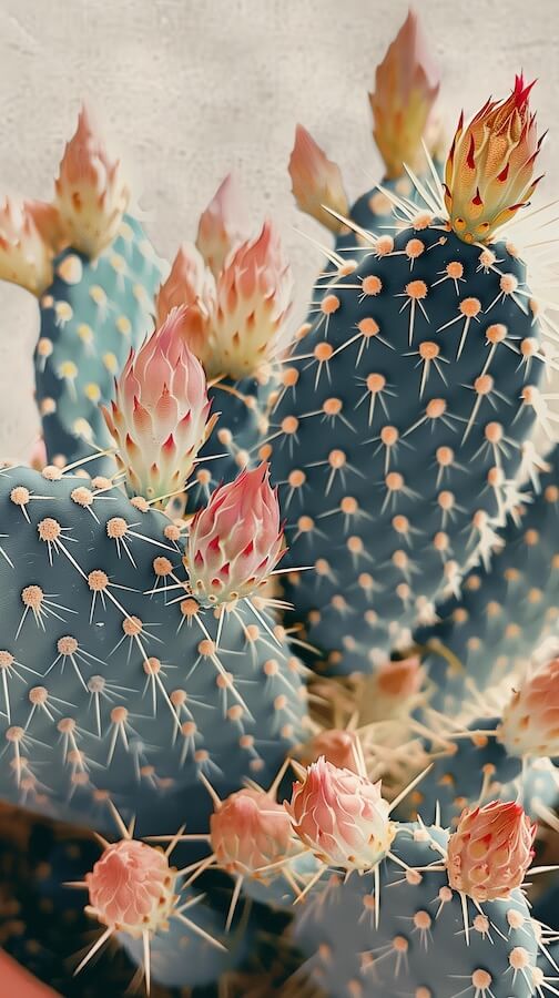 opuntia-cactus-with-pink-and-blue-flowers