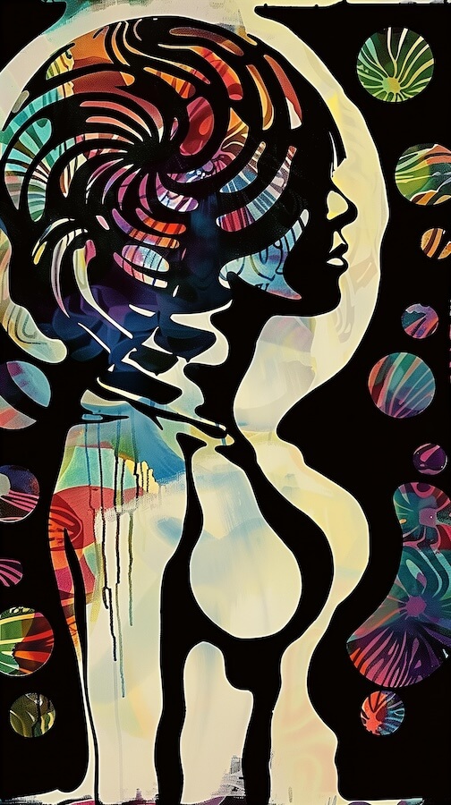 silhouette-of-an-african-woman-featuring-an-abstract-art-design