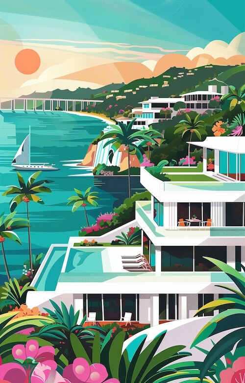 stunning-vector-art-illustration-of-a-luxury-beach-resort