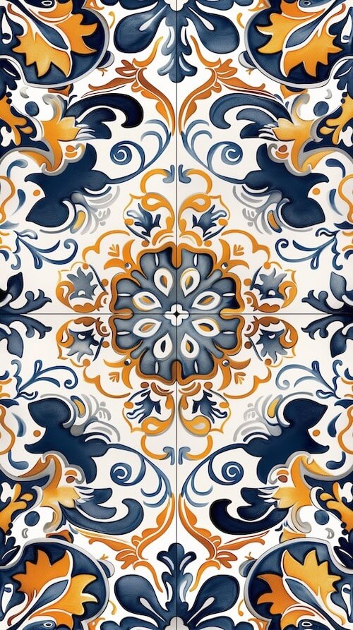 symmetrical-composition-of-a-spanish-tile-pattern