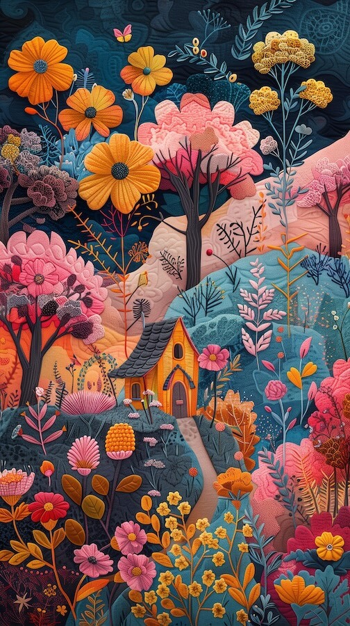whimsical-illustration-of-an-enchanted-garden-with-blooming-flowers