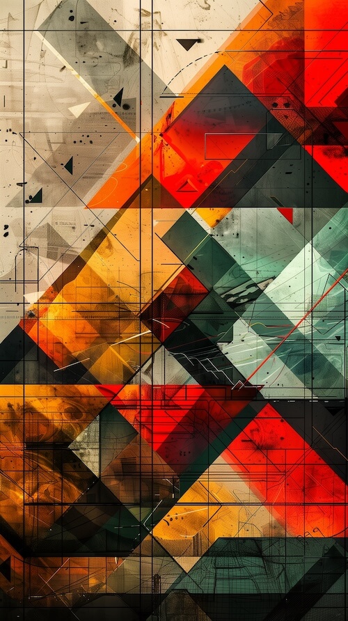 abstract-geometric-shapes-in-shades-of-orange-red-and-green