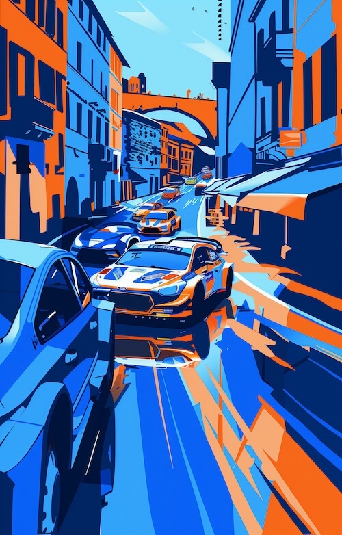 illustration-of-multiple-cars-racing-in-the-streets-of-piazza-di-stibbia