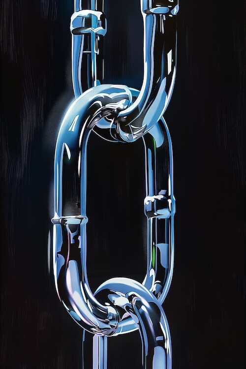 shiny-chrome-chain-in-the-shape-of-three-interlocking-chains
