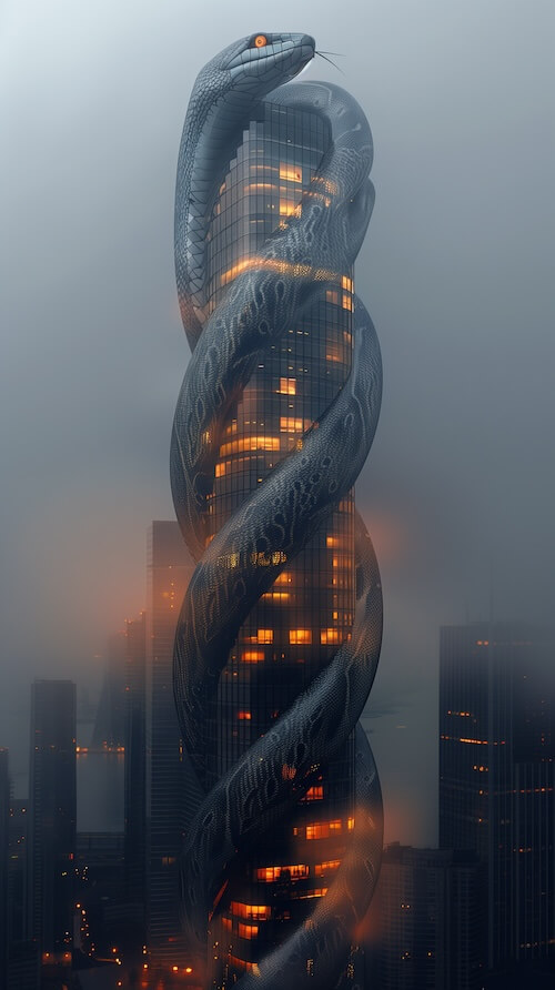 tall-skyscraper-wrapped-in-the-form-of-an-enormous-black-snake