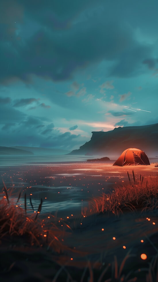 beach-at-night-with-grass-and-a-camp-fire