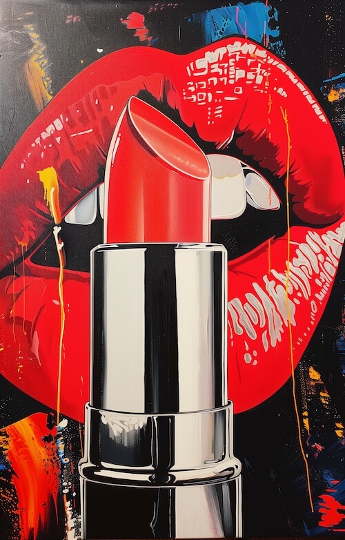 oil-painting-of-lipstick-with-large-red-lips-in-the-background