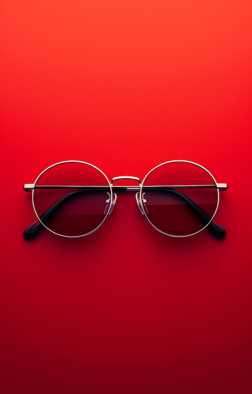 pair-of-glasses-on-a-red-background-with-a-simple-composition