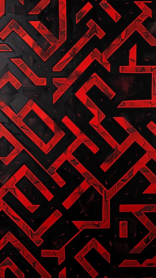 red-and-black-background-with-maze-pattern